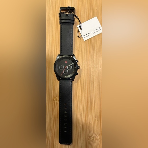 MVMT Element Watch With 44mm Black Face & Black Leather Band - Picture 4 of 8